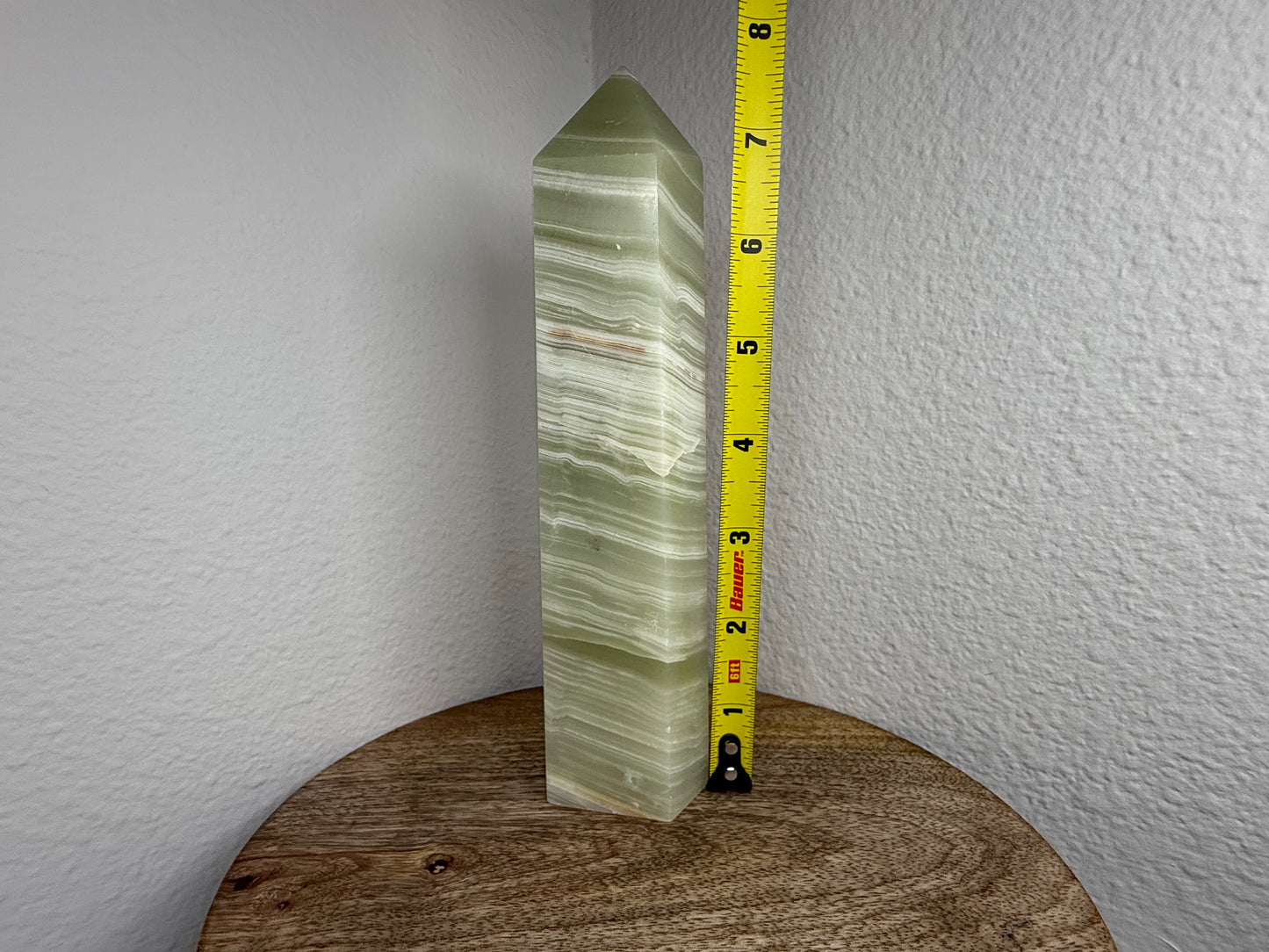 Large Banded Green Calcite Tower (840g)(8in)