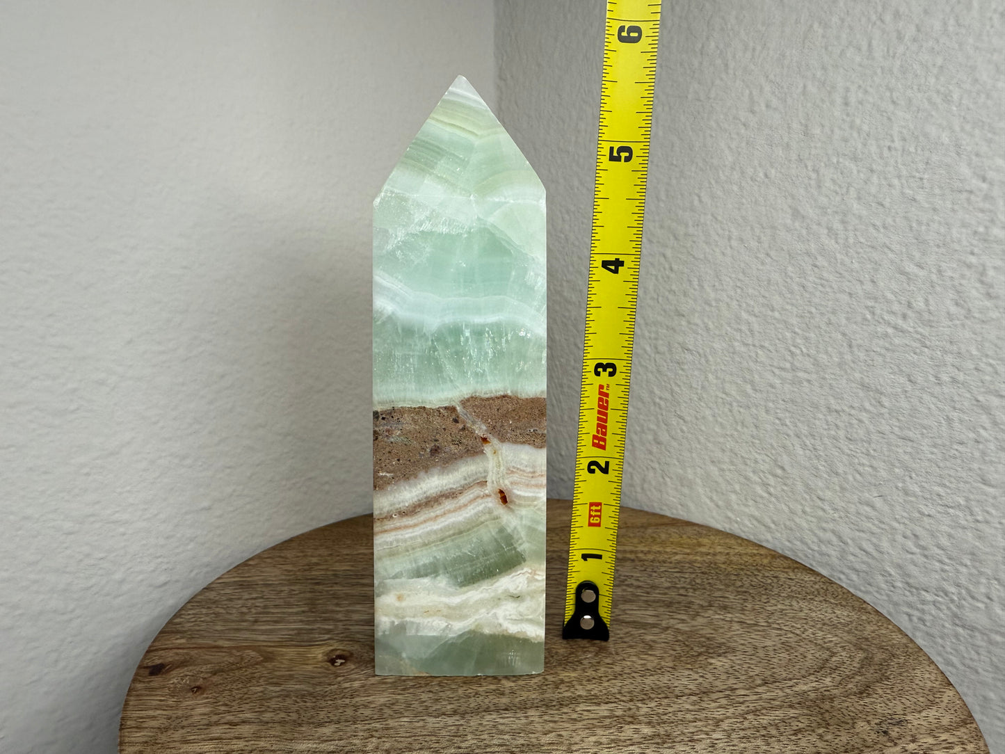 Banded Green Calcite Tower (440g)(5.5in)