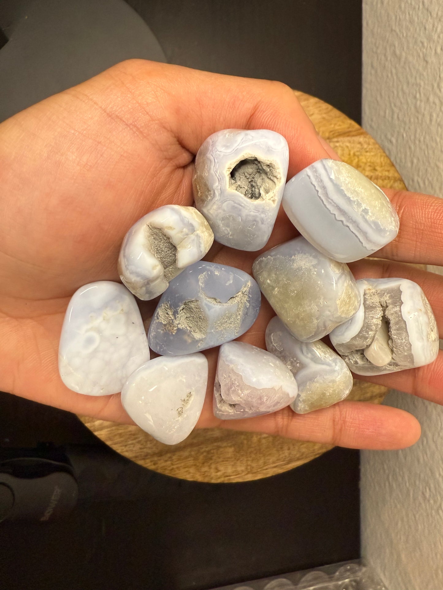 Tumbled Blue Lace Agate Stone