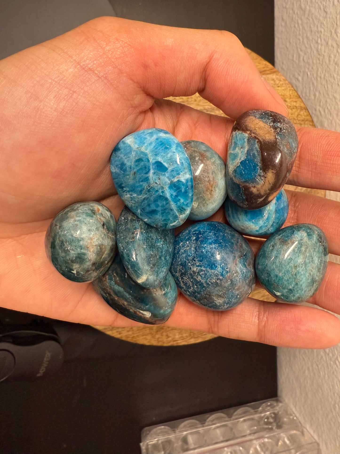 Tumbled Blue Apatite Stone
