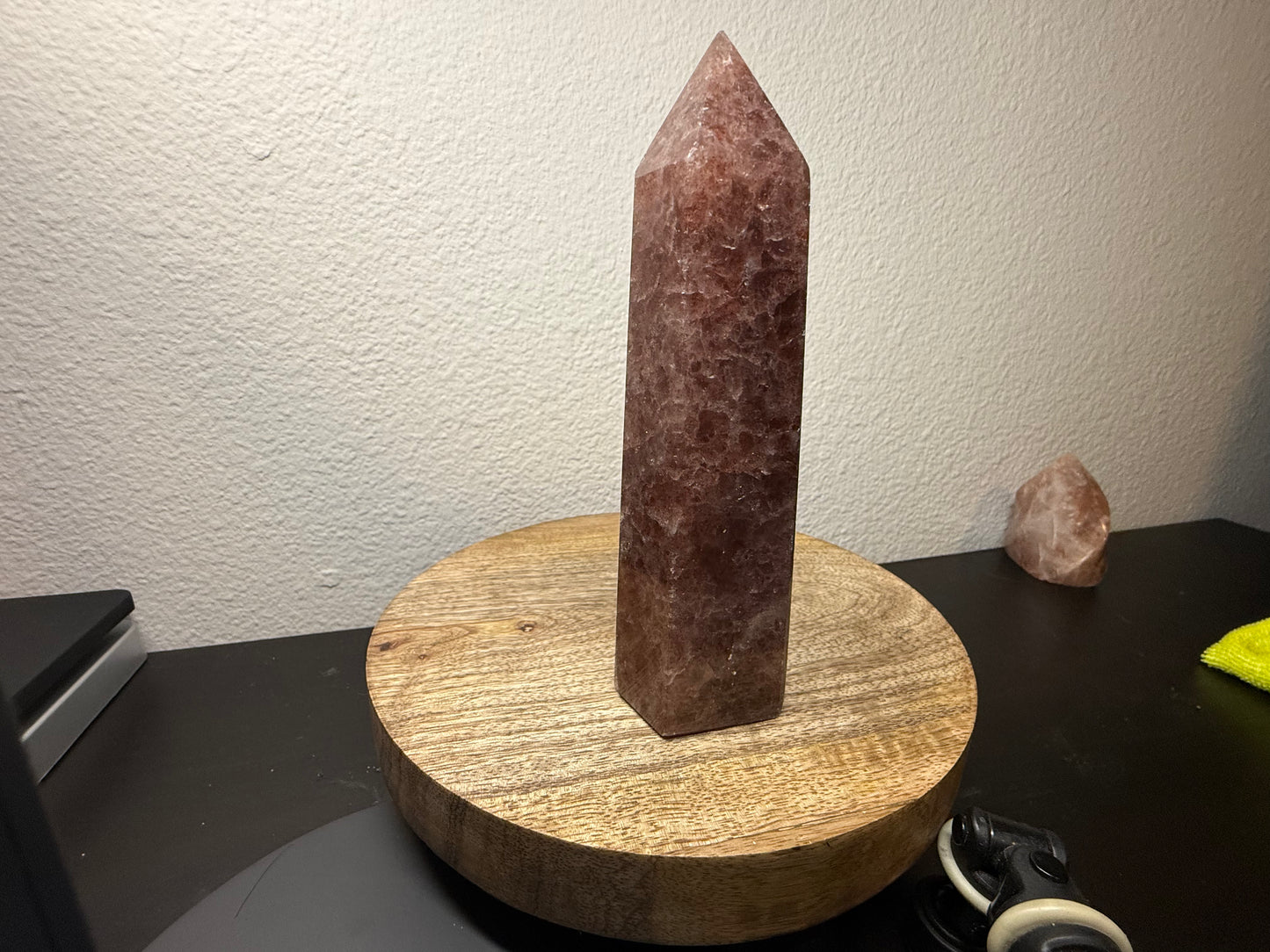 Red Hematoid "Fire" Quartz Tower (550g)(Imperfect Tip)