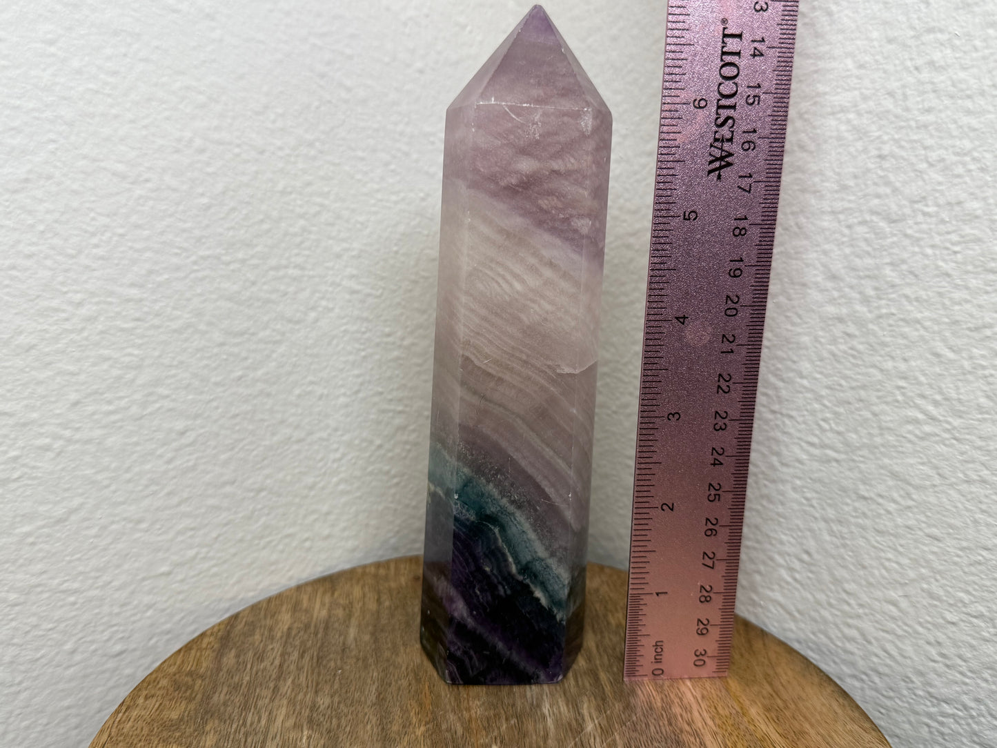 (Semi-Imperfect) Large 7in Pink/Purple Fluorite Tower (690g)