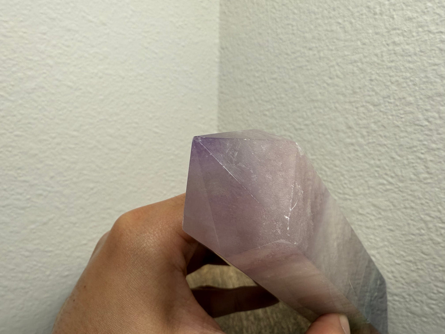 (Semi-Imperfect) Large 7in Pink/Purple Fluorite Tower (690g)