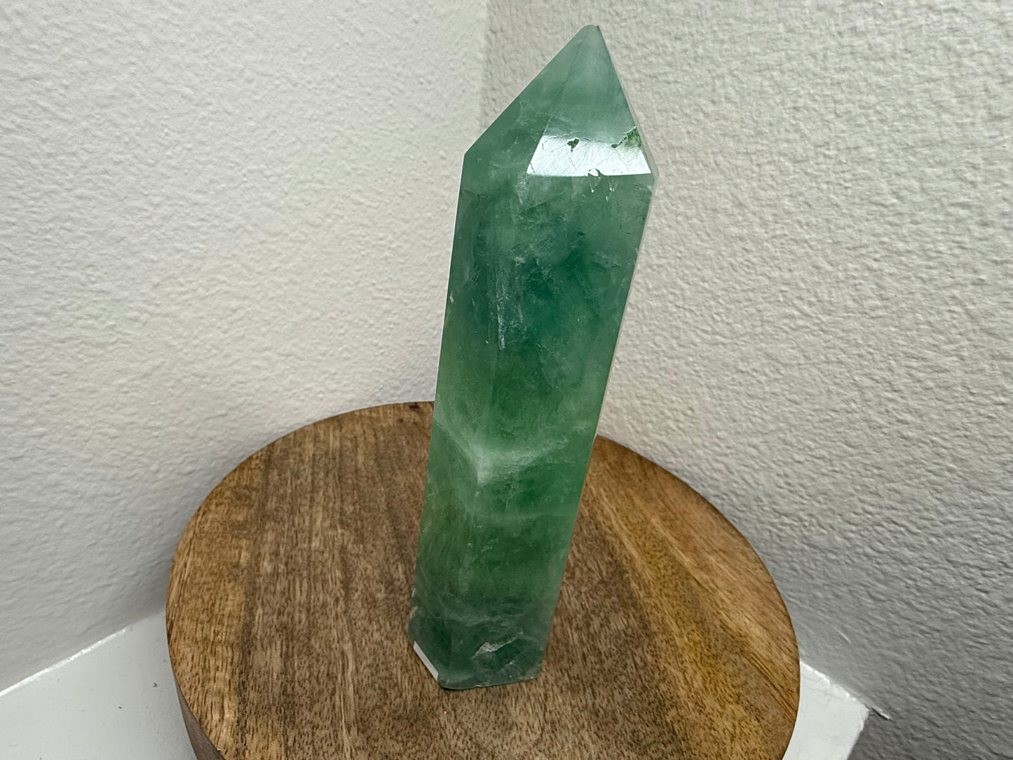 (Semi-Imperfect Tip) Large Green Fluorite Tower (500g)