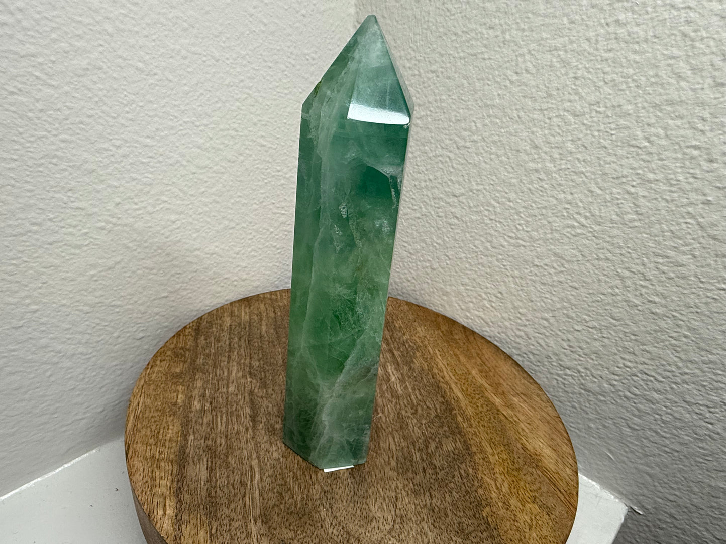 (Semi-Imperfect Tip) Large Green Fluorite Tower (500g)