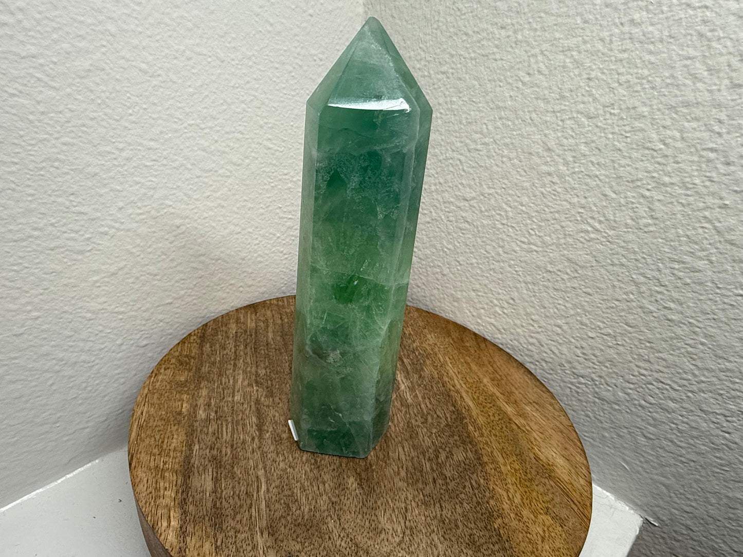 (Semi-Imperfect Tip) Large Green Fluorite Tower (500g)