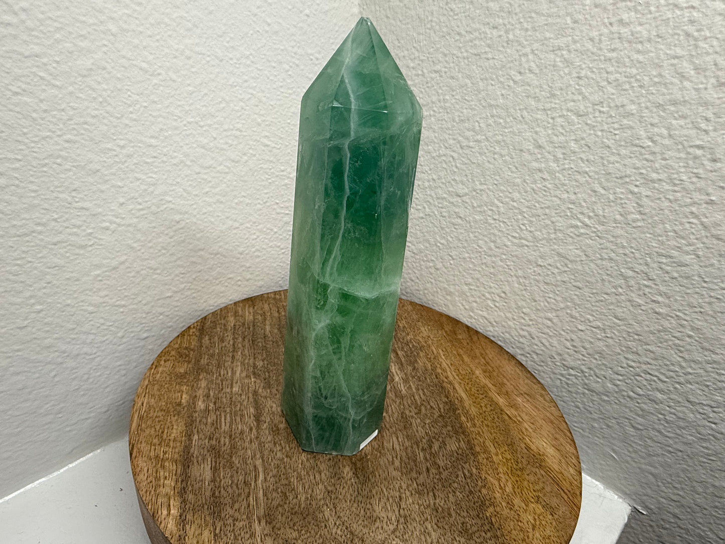 (Semi-Imperfect Tip) Large Green Fluorite Tower (500g)