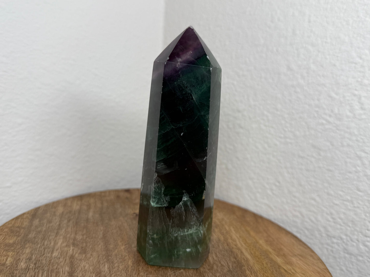 Dark Purple-Green Fluorite Tower (390g) (Imperfect)