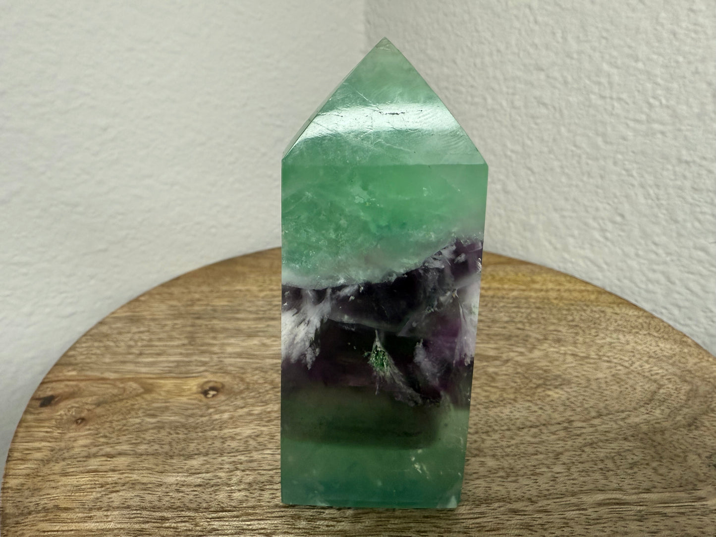 Purple-Green Fluorite Wide Tower (170g)