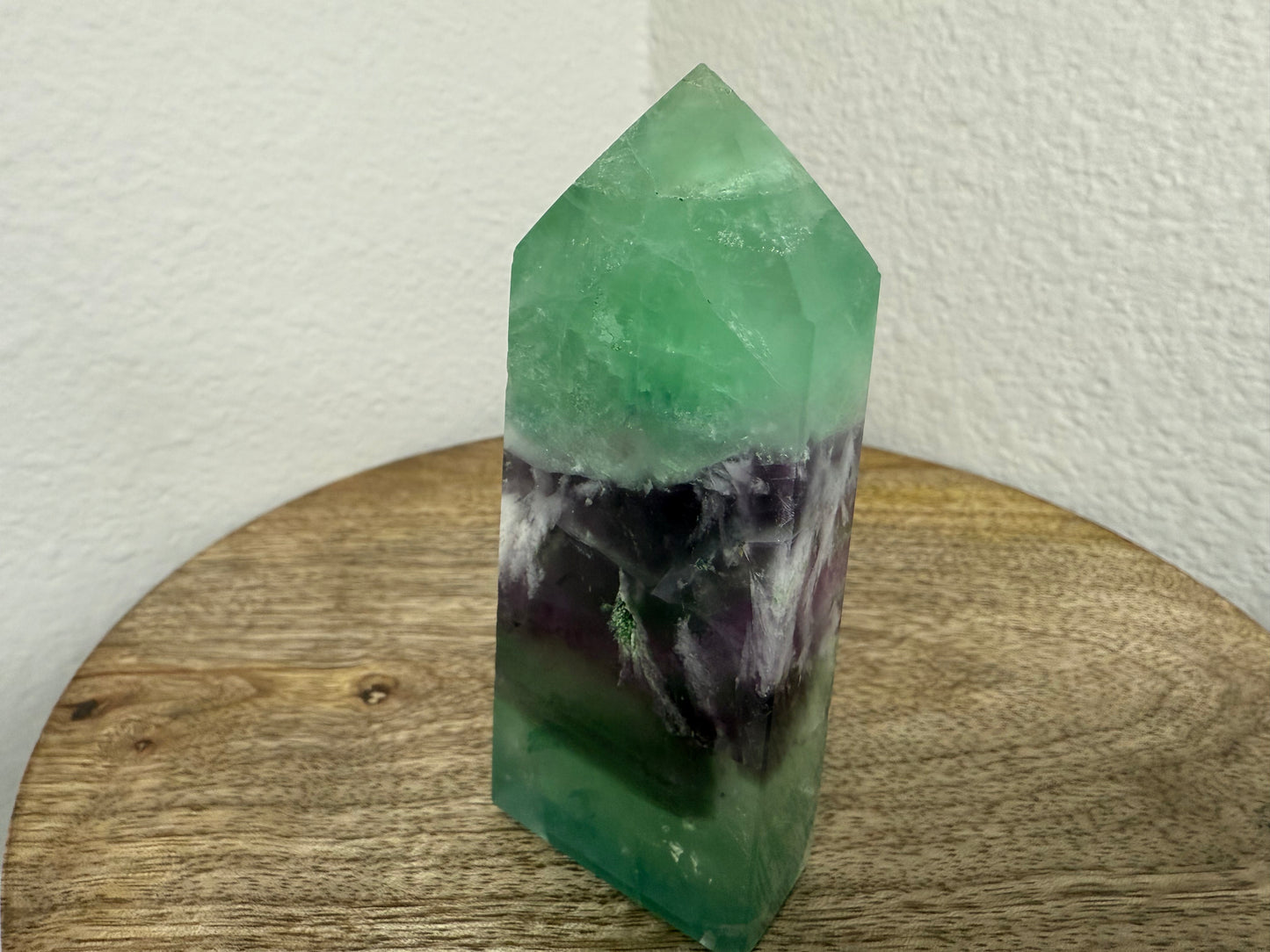 Purple-Green Fluorite Wide Tower (170g)