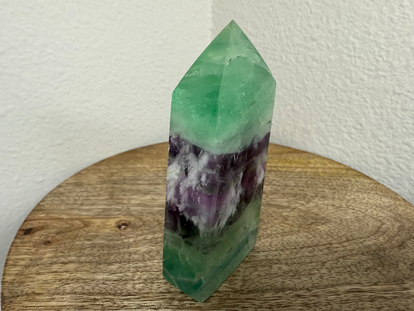 Purple-Green Fluorite Wide Tower (170g)