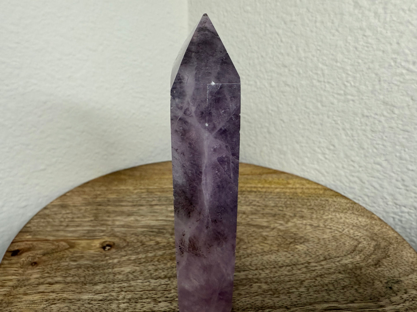 Purple Fluorite Half-Raw Tower w/ Chalcedony (340g)