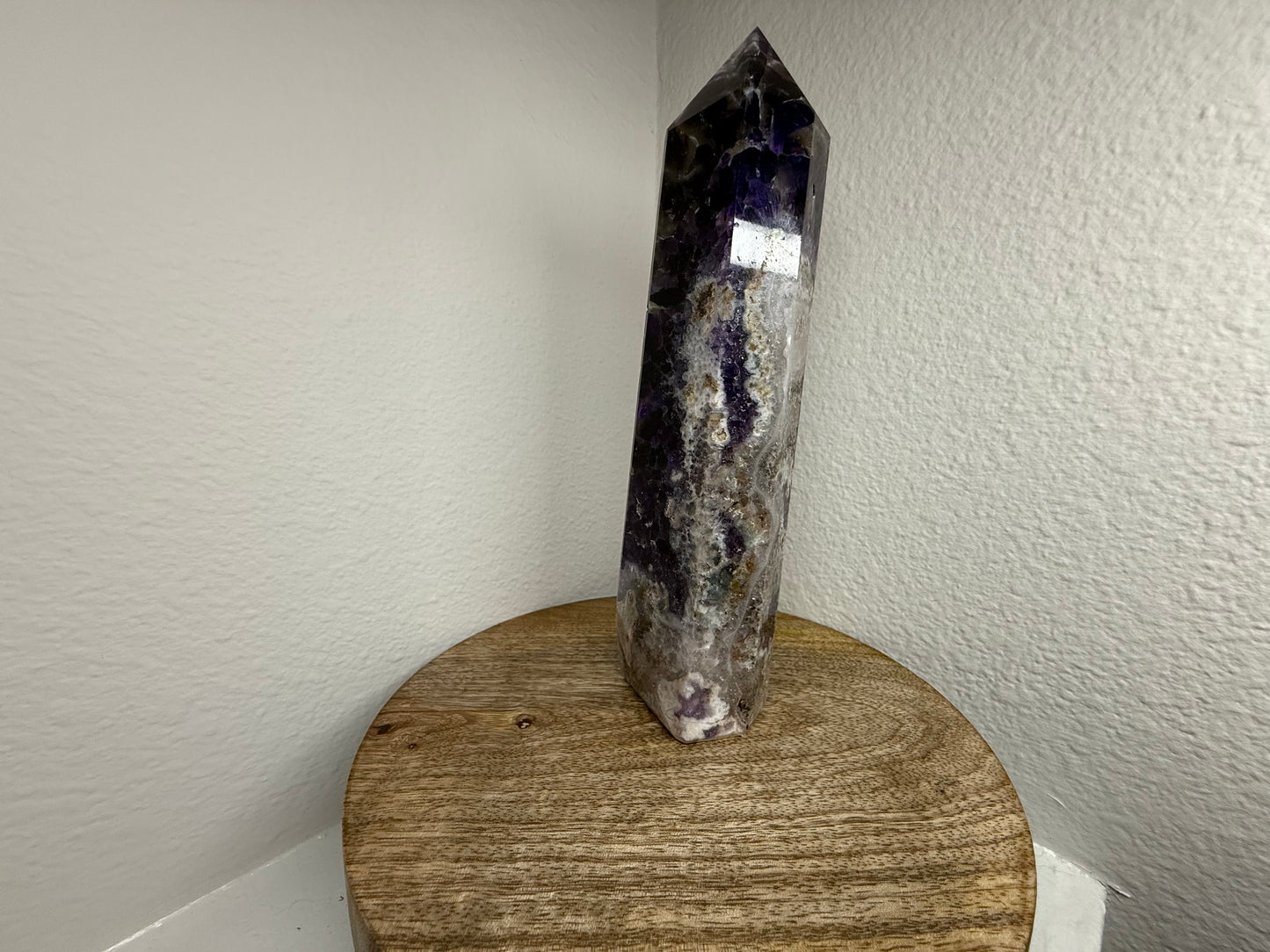 Large Chevron/Dream Amethyst Druzy Tower (880g) (9in)