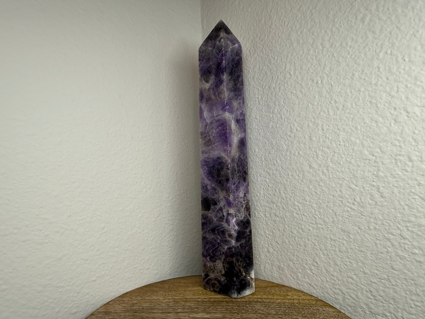 Large Chevron/Dream Amethyst Tower (820g) (Imperfect Rough Edge) (9in)