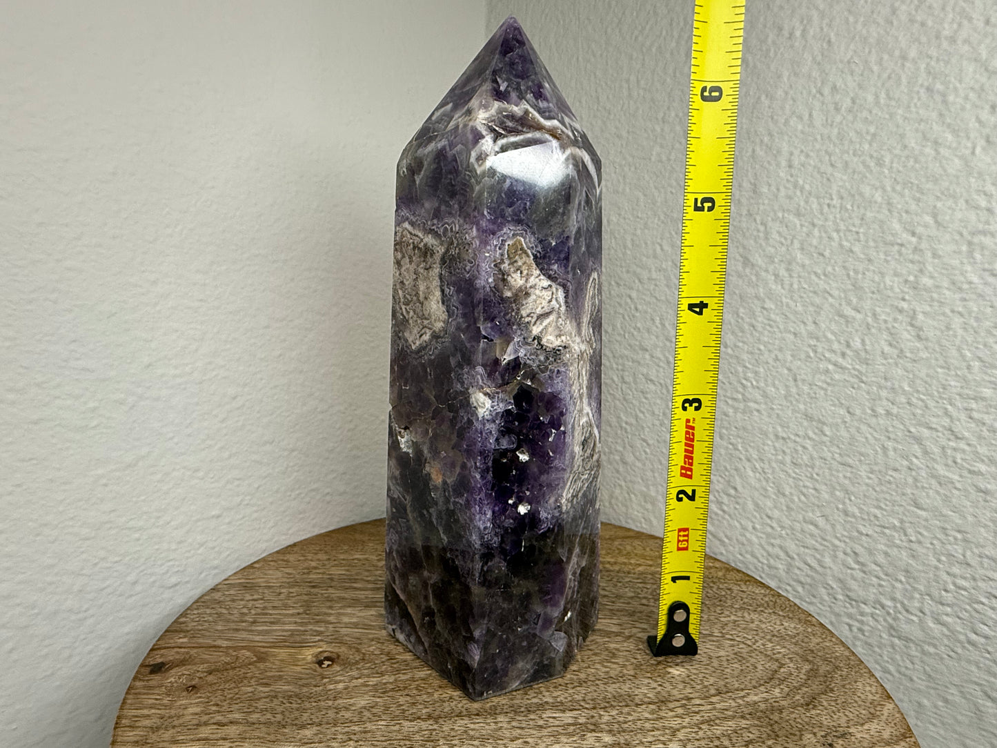 Large Chevron/Dream Amethyst Tower (820g) (6in)