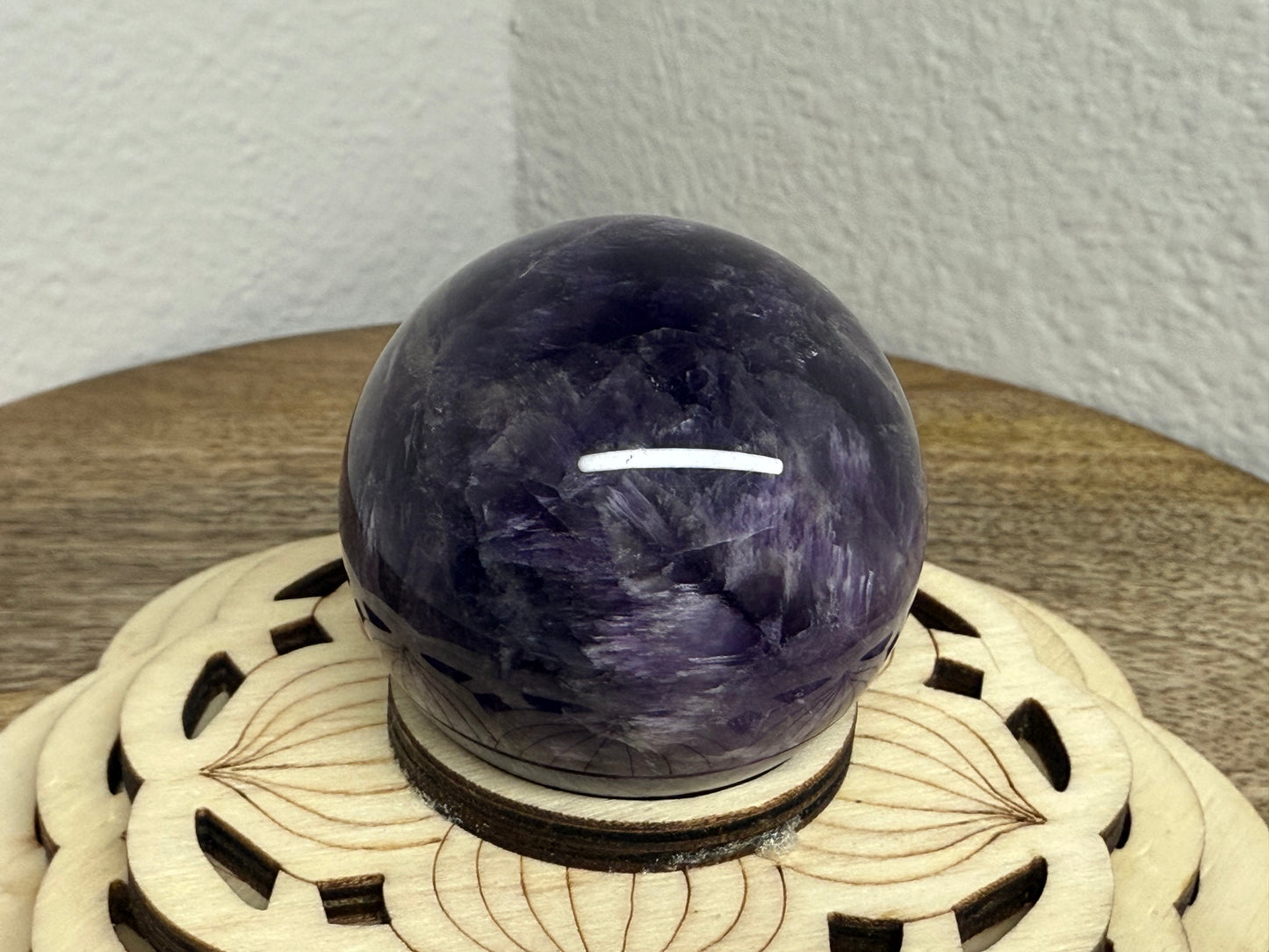 Small Chevron/Dream Amethyst Sphere (130g)