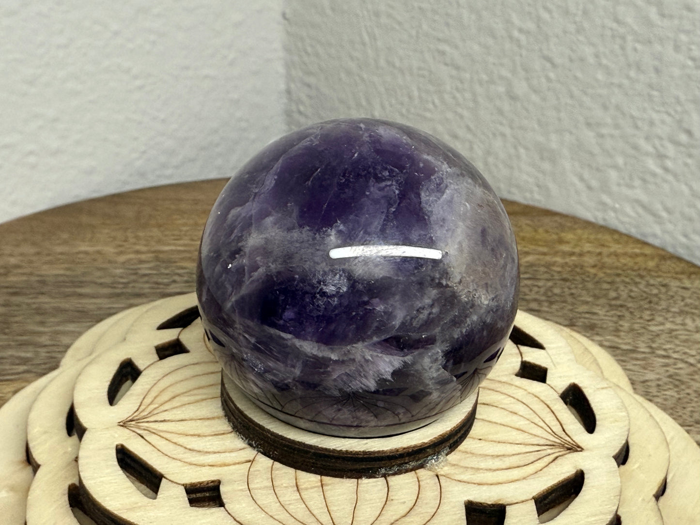 Small Chevron/Dream Amethyst Sphere (130g)