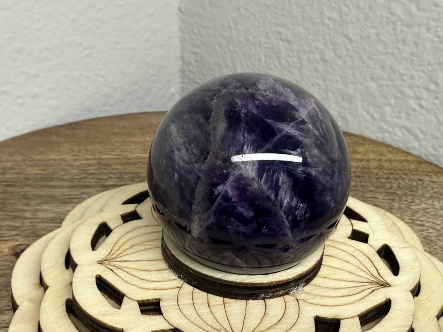 Small Chevron/Dream Amethyst Sphere (130g)