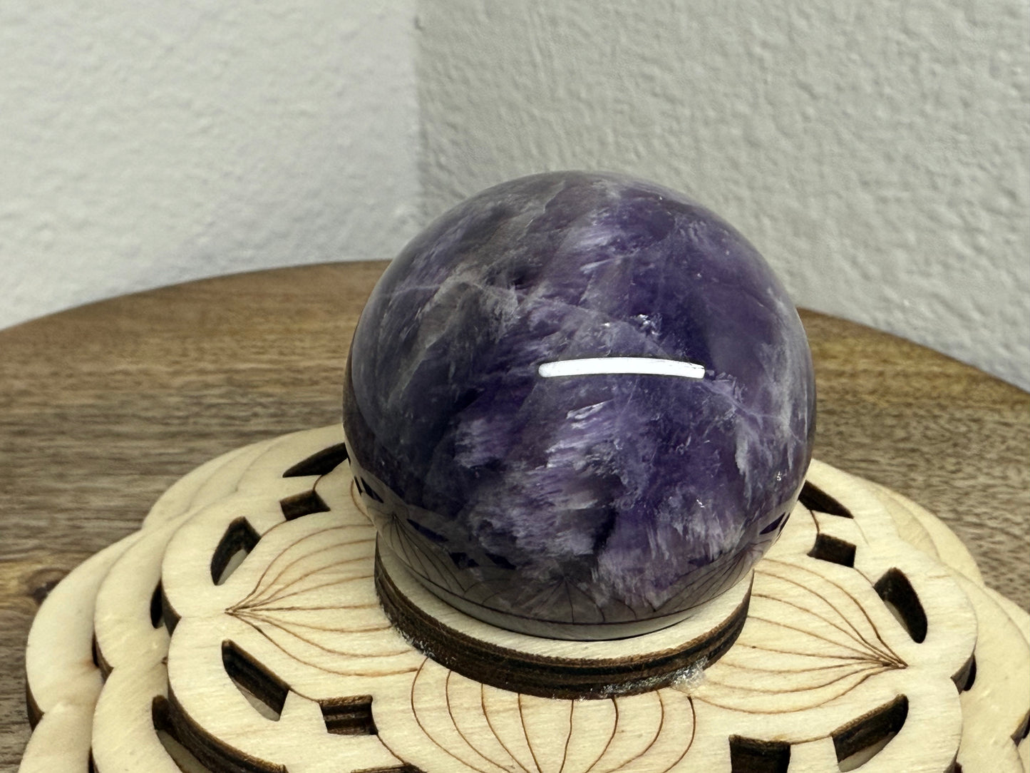 Small Chevron/Dream Amethyst Sphere (130g)