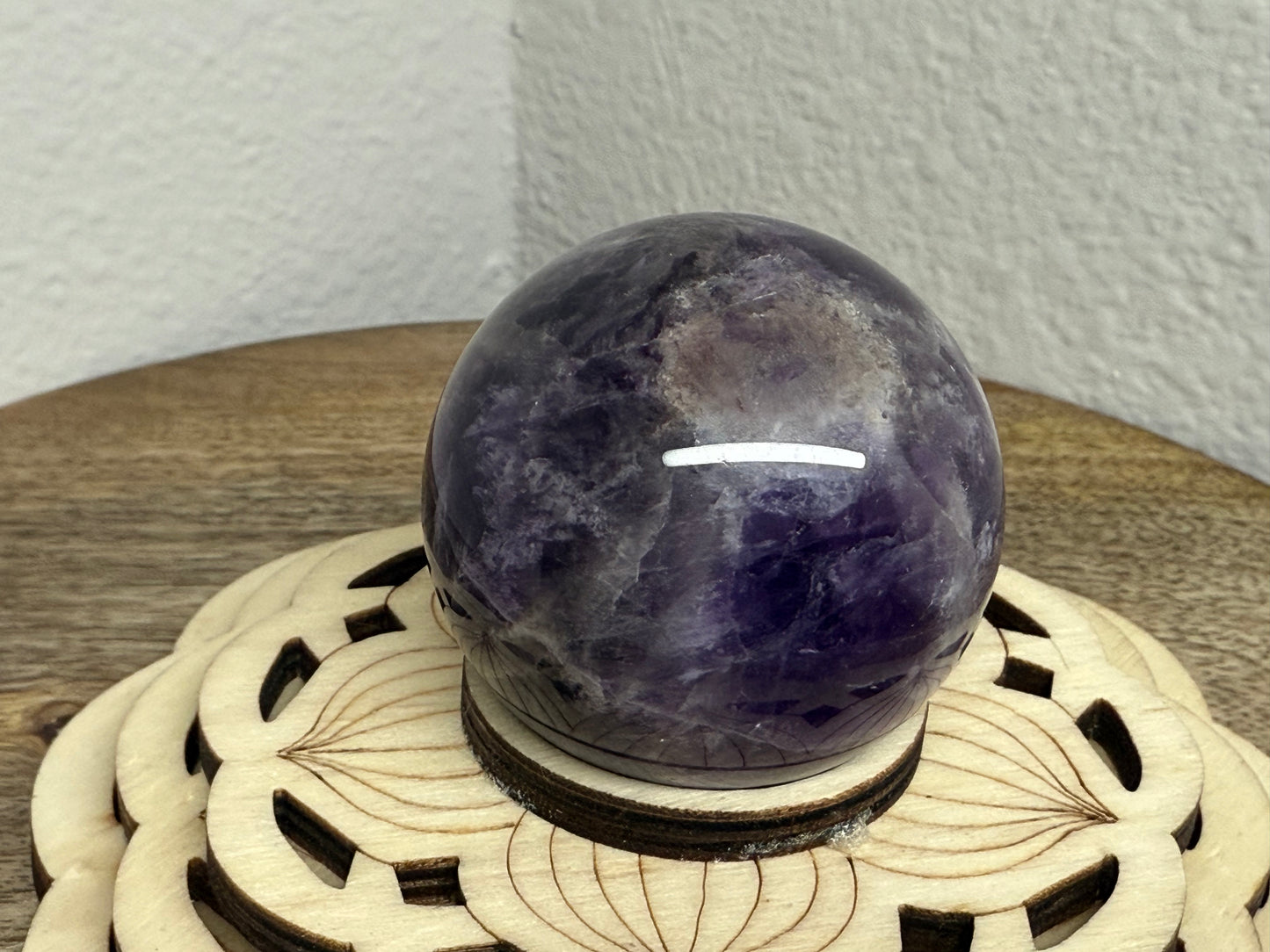 Small Chevron/Dream Amethyst Sphere (130g)