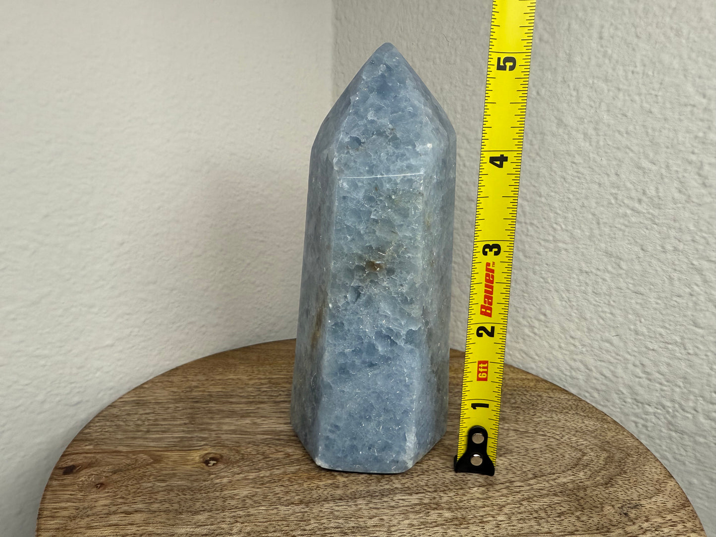 Blue Calcite Tower (530g) (5in) (Slight-Imperfect Tip)