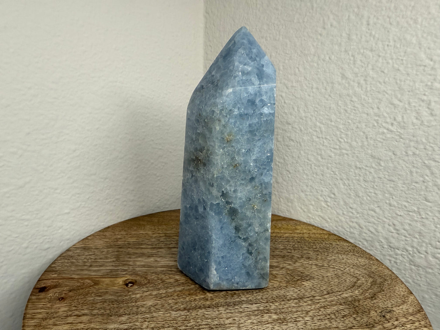 Blue Calcite Tower (530g) (5in) (Slight-Imperfect Tip)
