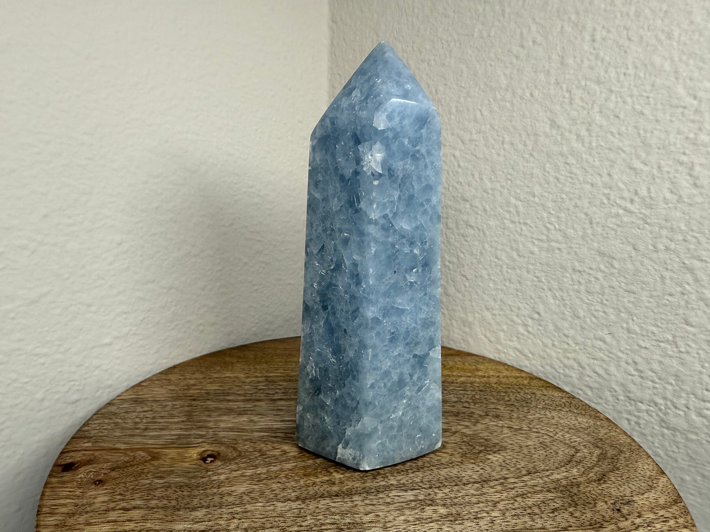 Blue Calcite Tower (530g) (5in) (Slight-Imperfect Tip)