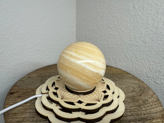 Honey/White Calcite Sphere (260g)