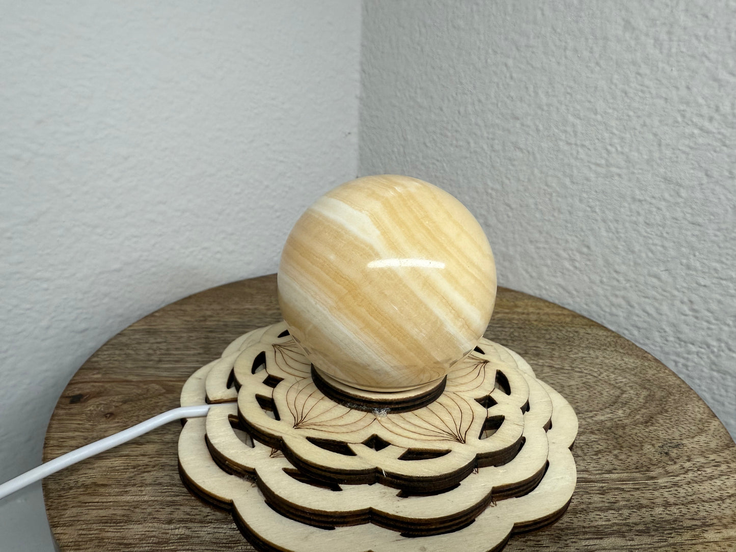 Honey/White Calcite Sphere (260g)