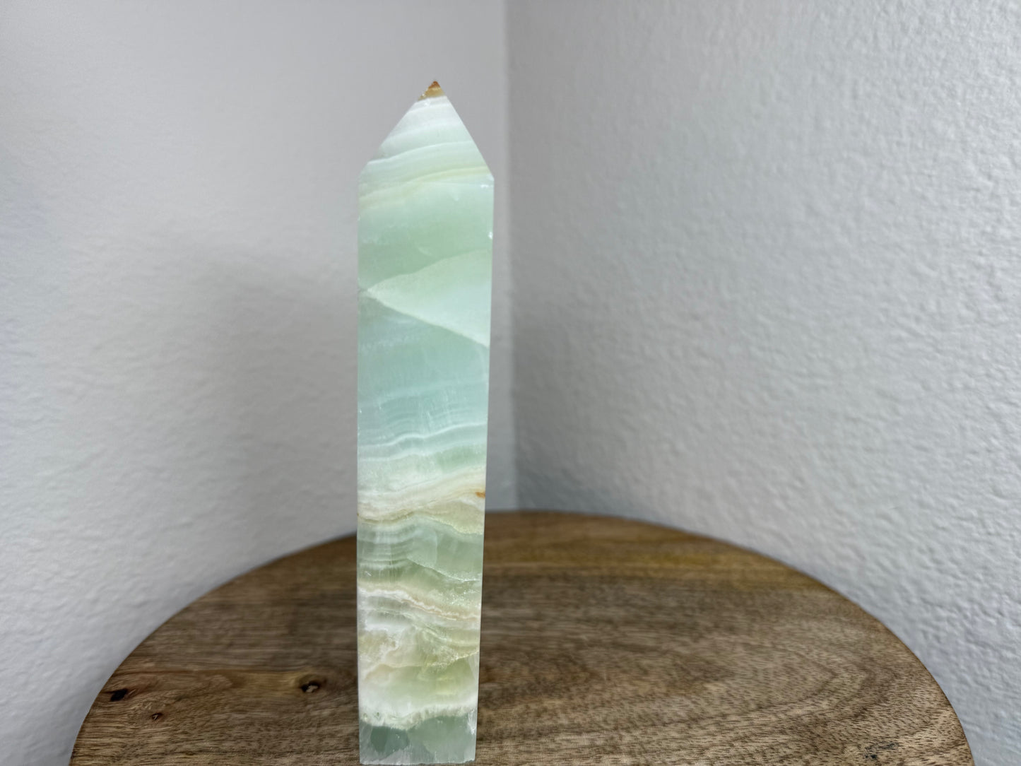 Banded Green Calcite Tower (350g)(5in)