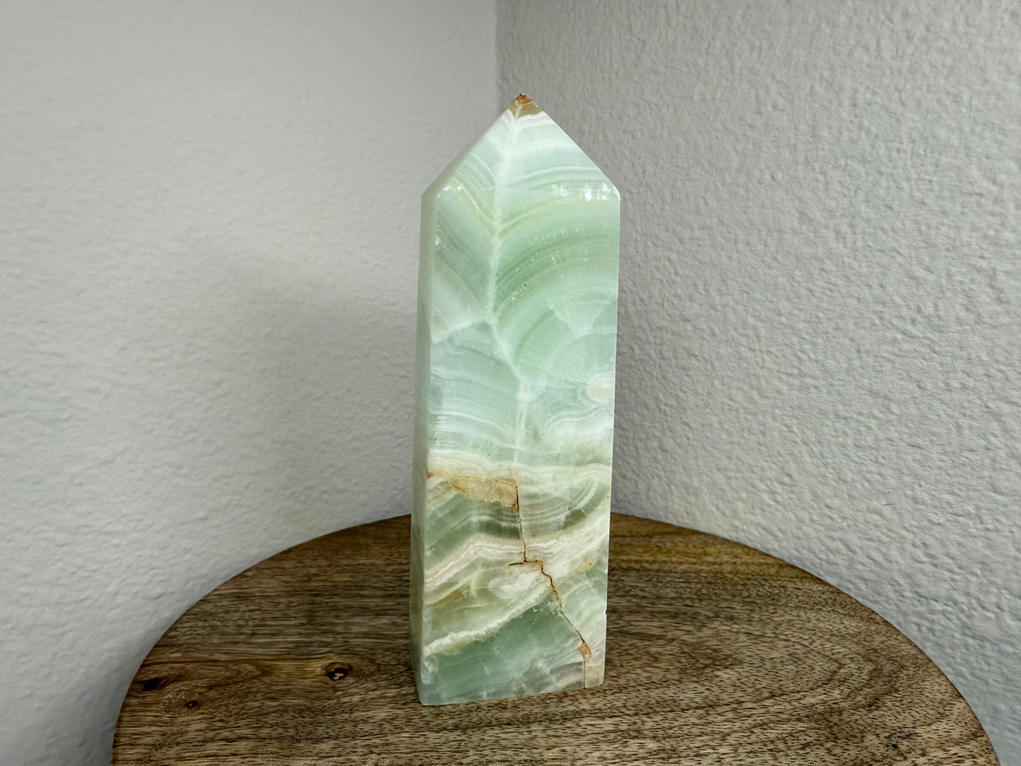Banded Green Calcite Tower (350g)(5in)