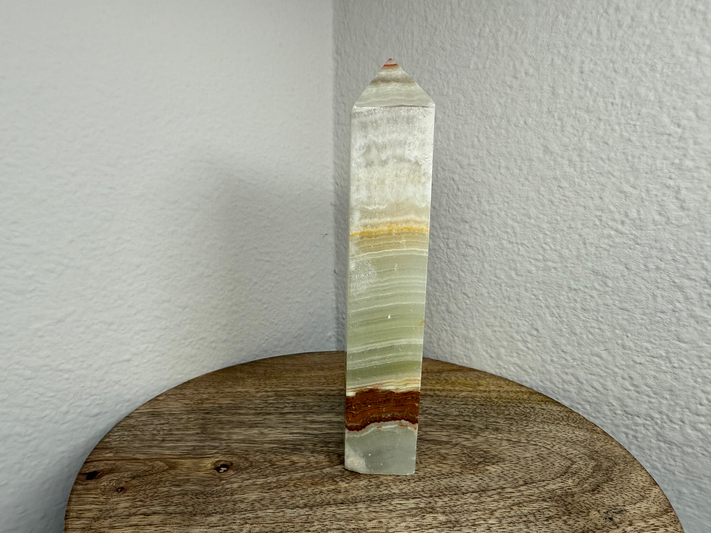 Banded Green Calcite Tower (290g)(5in)(Imperfect)