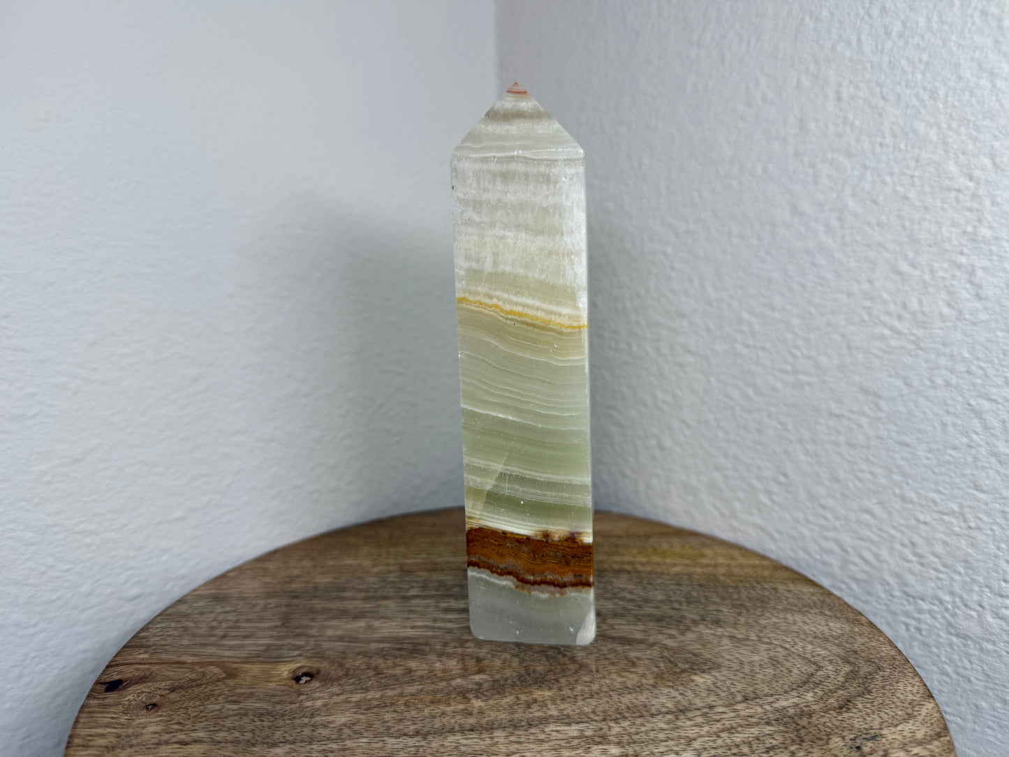 Banded Green Calcite Tower (290g)(5in)(Imperfect)