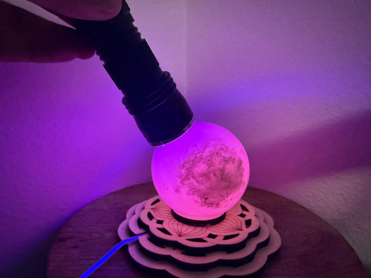 Pink Mangano Calcite Sphere *UV REACTIVE* (410g)
