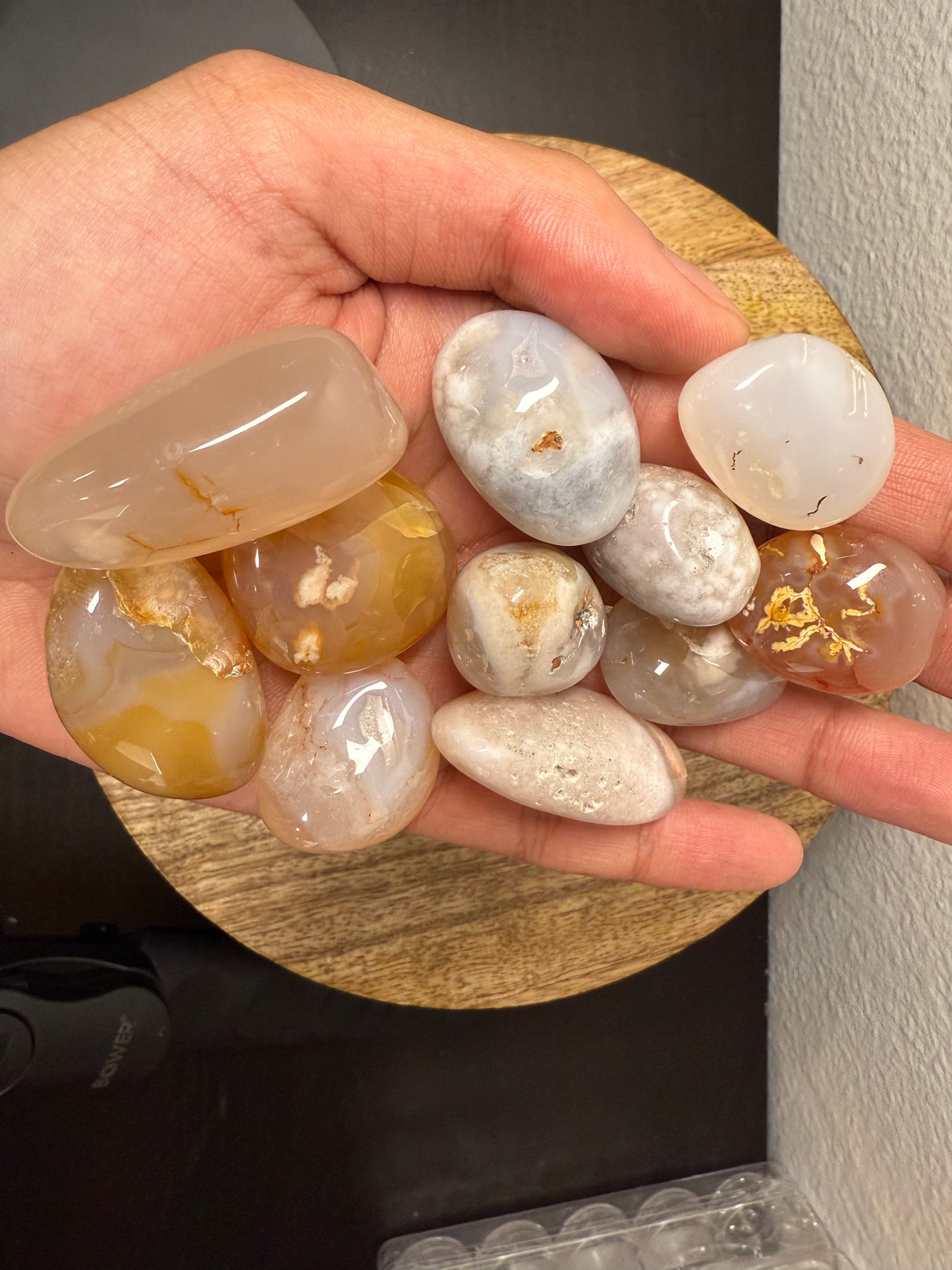 Tumbled Flower Agate Stone