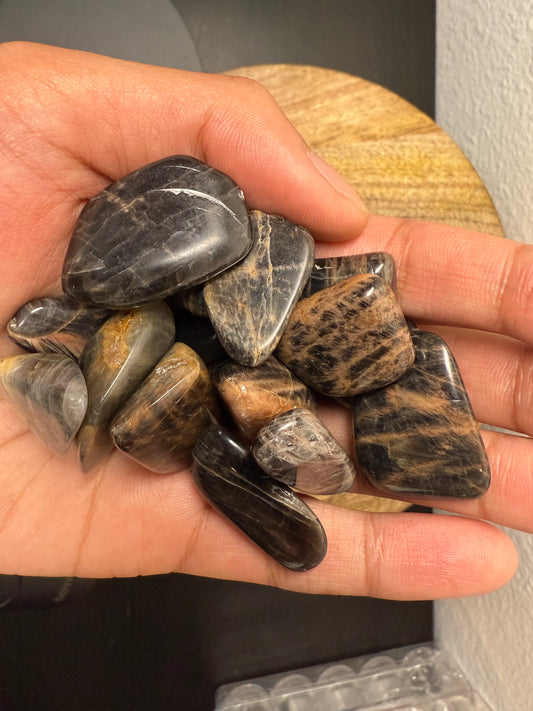 Tumbled Black Moonstone