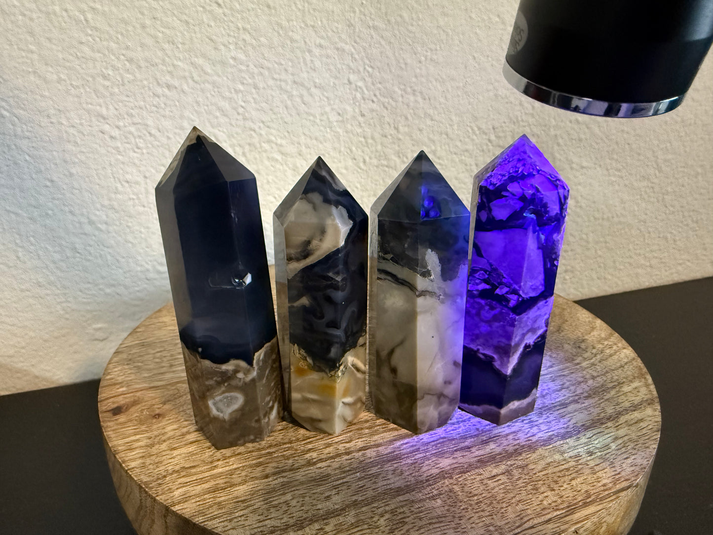 Small Volcano Agate Tower *UV REACTIVE*