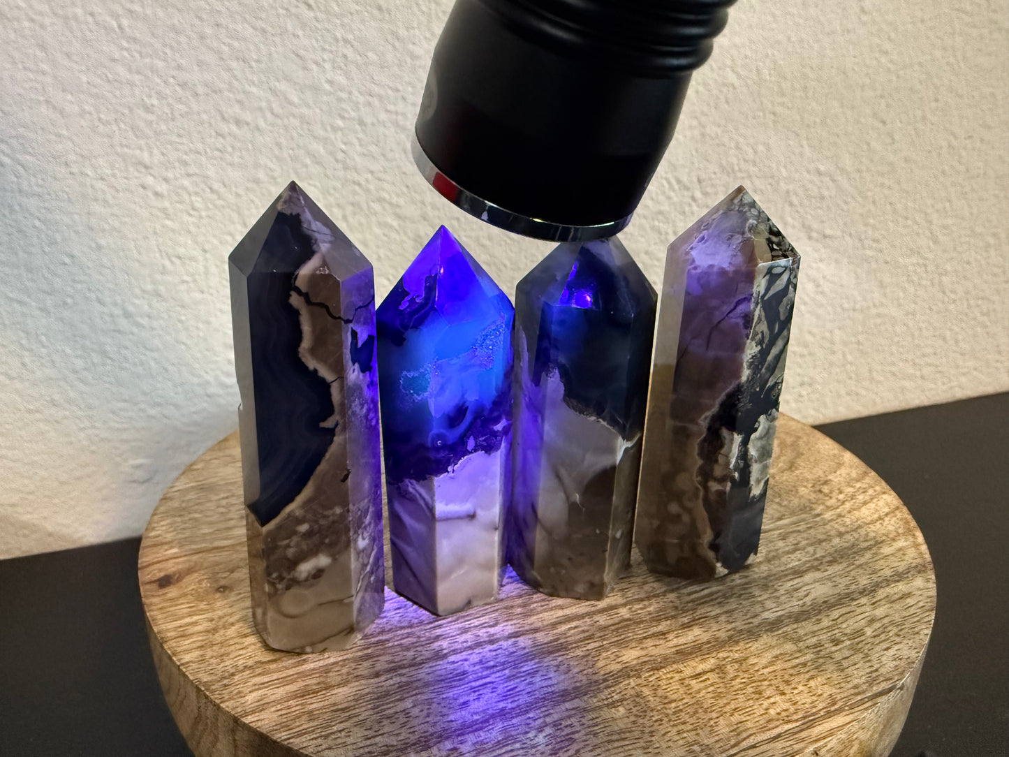 Small Volcano Agate Tower *UV REACTIVE*