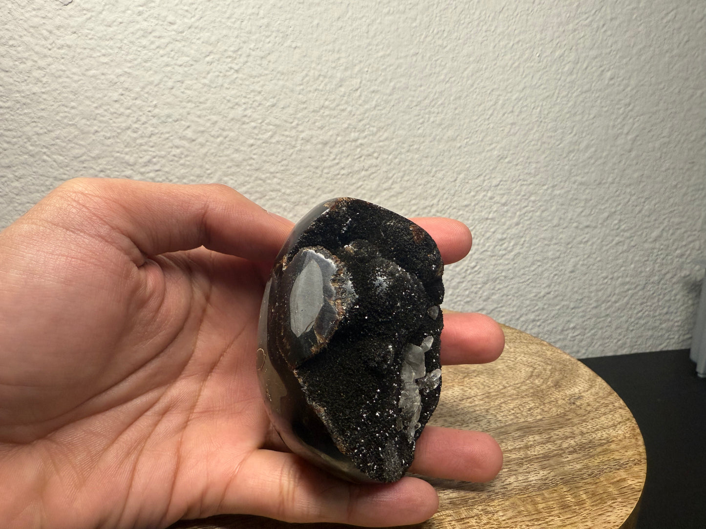 Septarian "Dragon Egg" Nodule with Clear Calcite Inclusion! (260g)