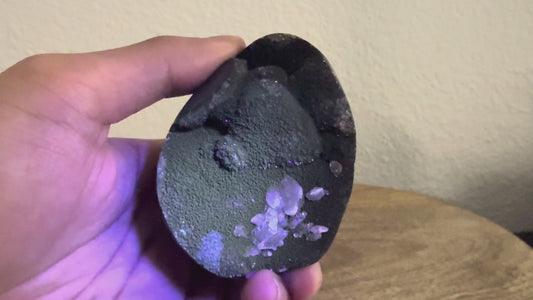 Septarian "Dragon Egg" Nodule with Clear Calcite Inclusion! (260g)